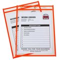 C-Line Products Neon Shop Ticket Holder, Orange, Stitched, both sides clear, 9 x 12, 15PK 43912